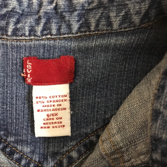 Levi’s Kids Jean Shirt. Size 6/6X - Picture 3 of 5
